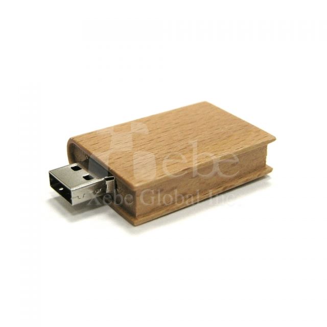 Book designed Wooden USB sticks