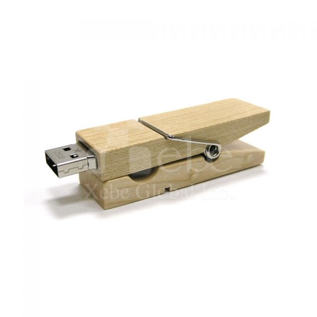 Wooden Clamp USB drive