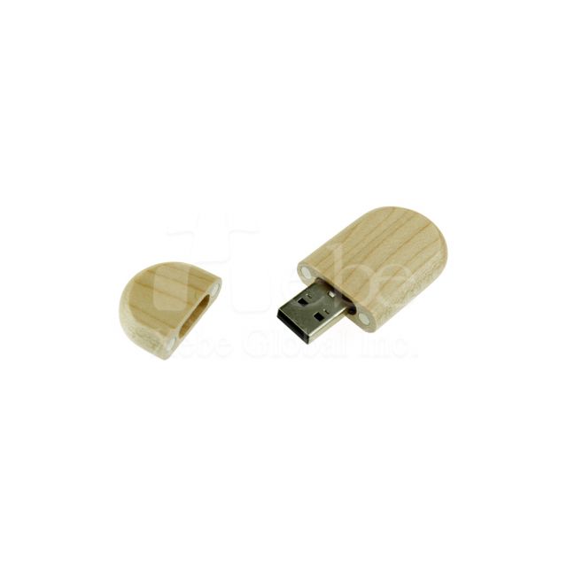 Oval Shaped Open Top Wooden USB