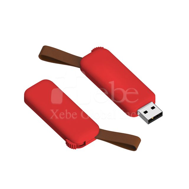 Bright red lanyard promotional usb